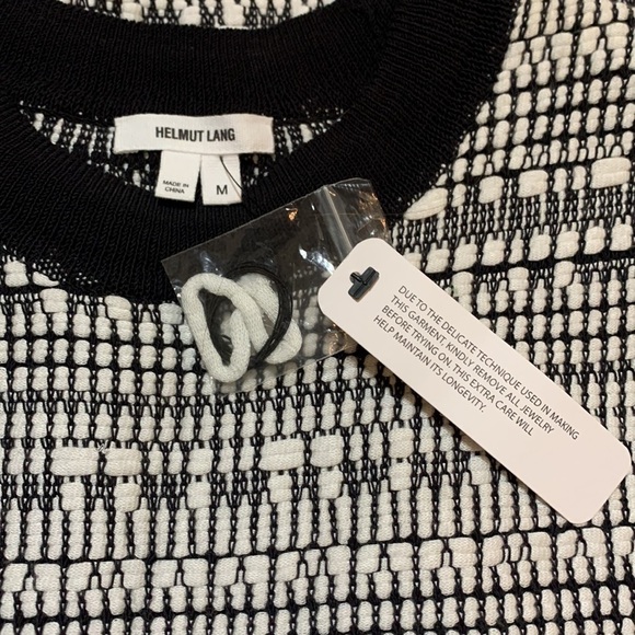 HELMUT LANG black and white sleeveless Linen Mix Woven dress size m NWT - Picture 4 of 9